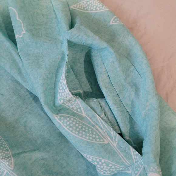 House Dress Mumu Women's SZ XL Aqua tropical print midi dress w/pocketscomfort‎ - Picture 10 of 10